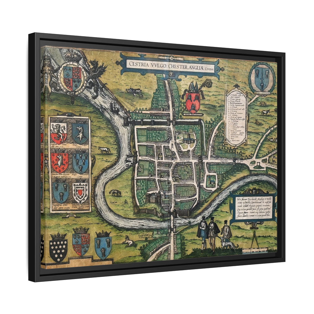 Chester, England by Braun and Hogenberg Framed Canvas Art Print