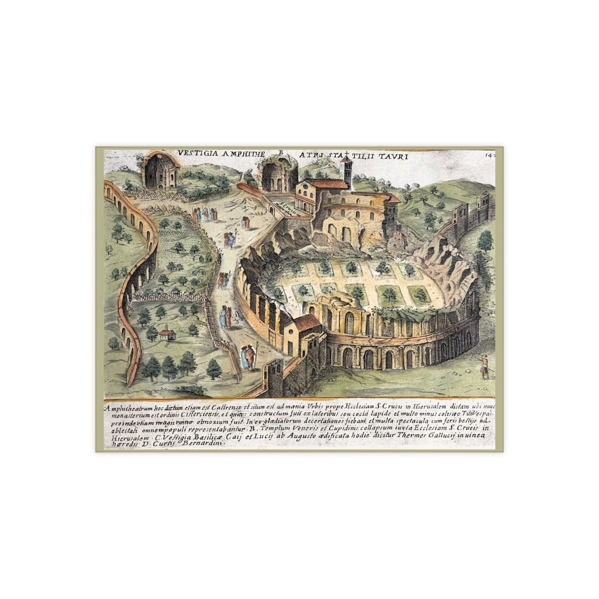 Ruins of Amphitheatrum Castrense in Rome Ceramic Art Tile
