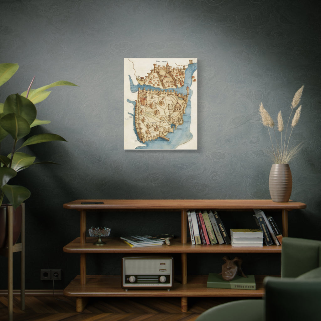 Medieval Constantinople City Map Canvas Print — Vintage Map Wall Art