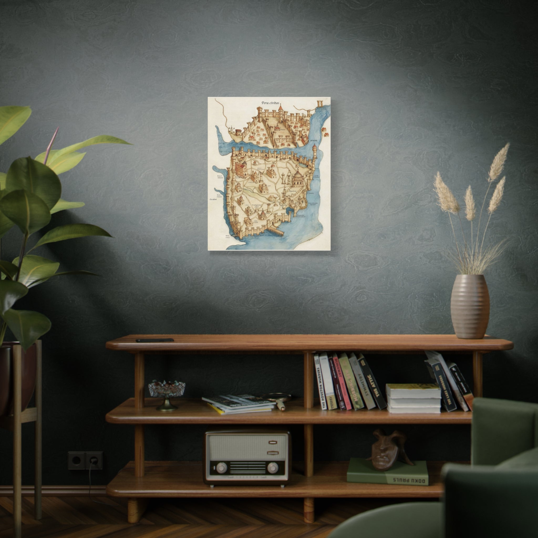 Medieval Constantinople City Map Canvas Print — Vintage Map Wall Art