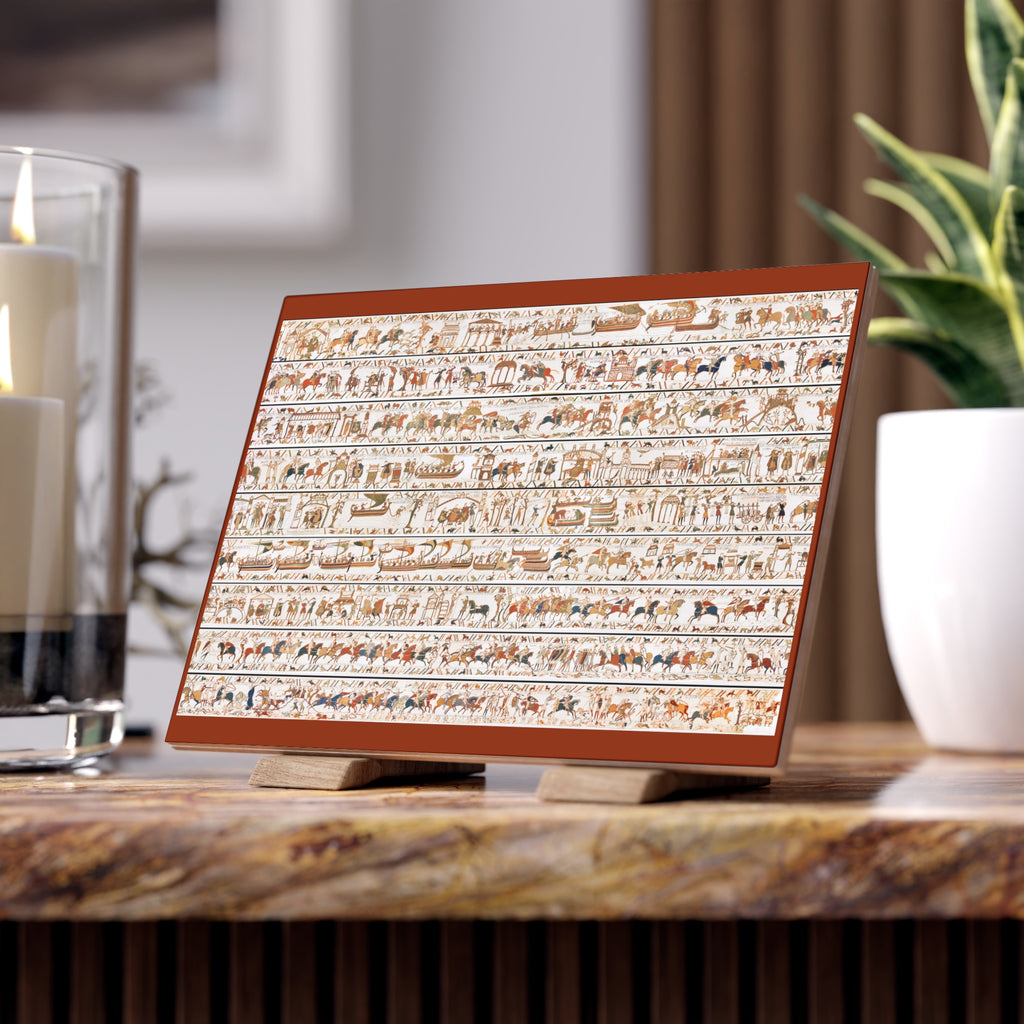 The Bayeux Tapestry in One Image Ceramic Photo Tile | Norman Conquest History Motif
