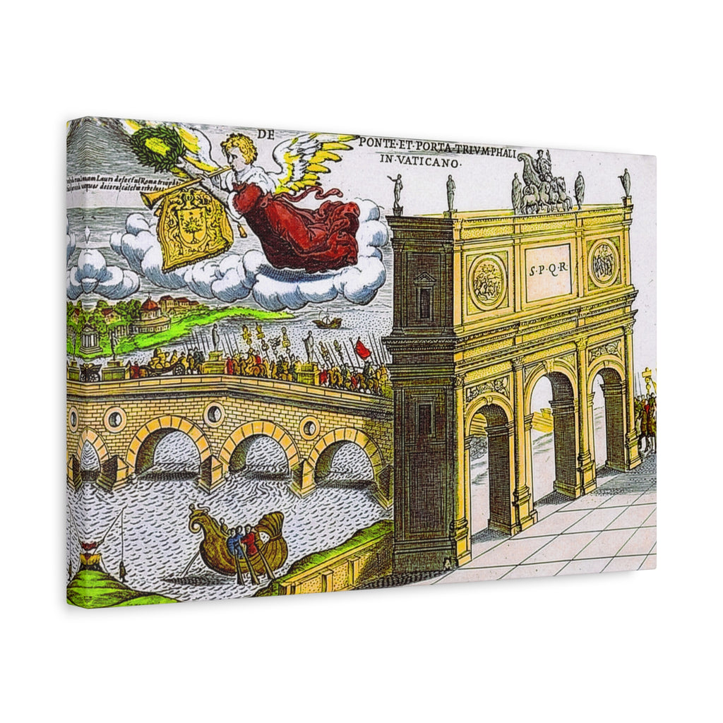 Ancient Rome Arch Illustration Matte Canvas