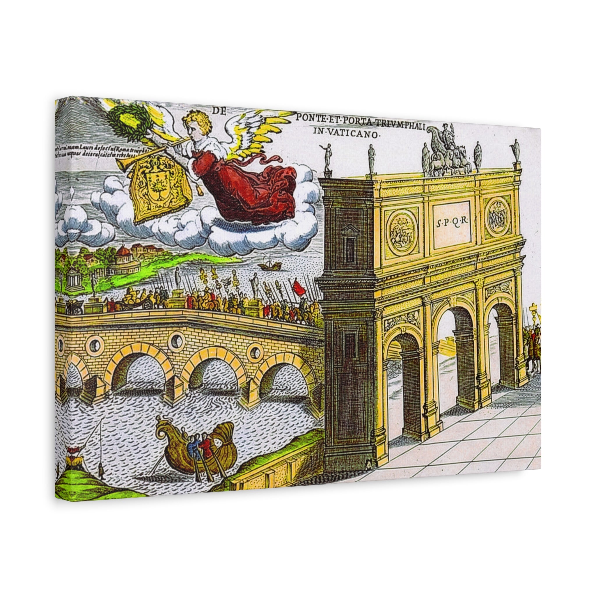 Ancient Rome Arch Illustration Matte Canvas