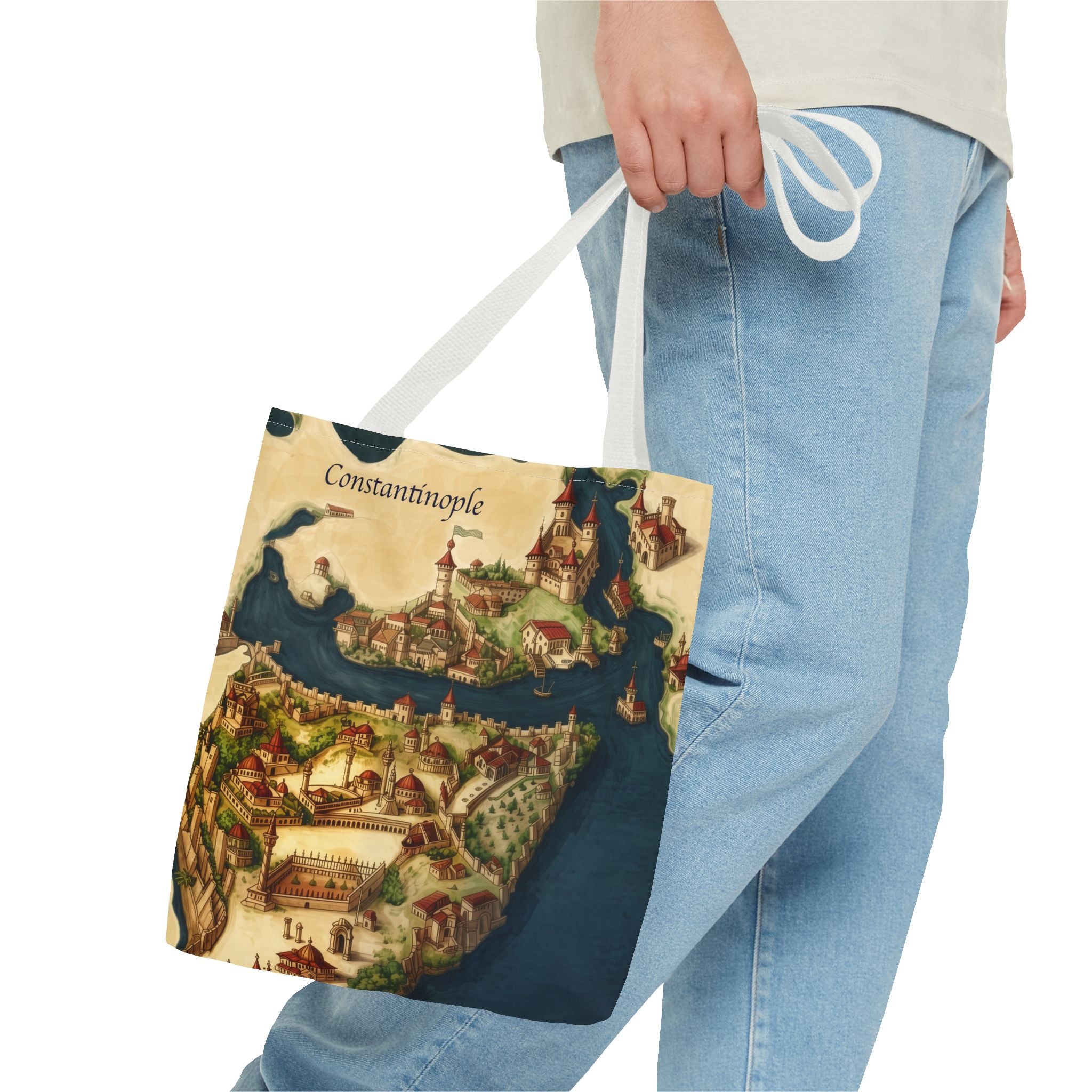 Constantinople Map Tote Bag — Vintage Cityscape All-Over Print
