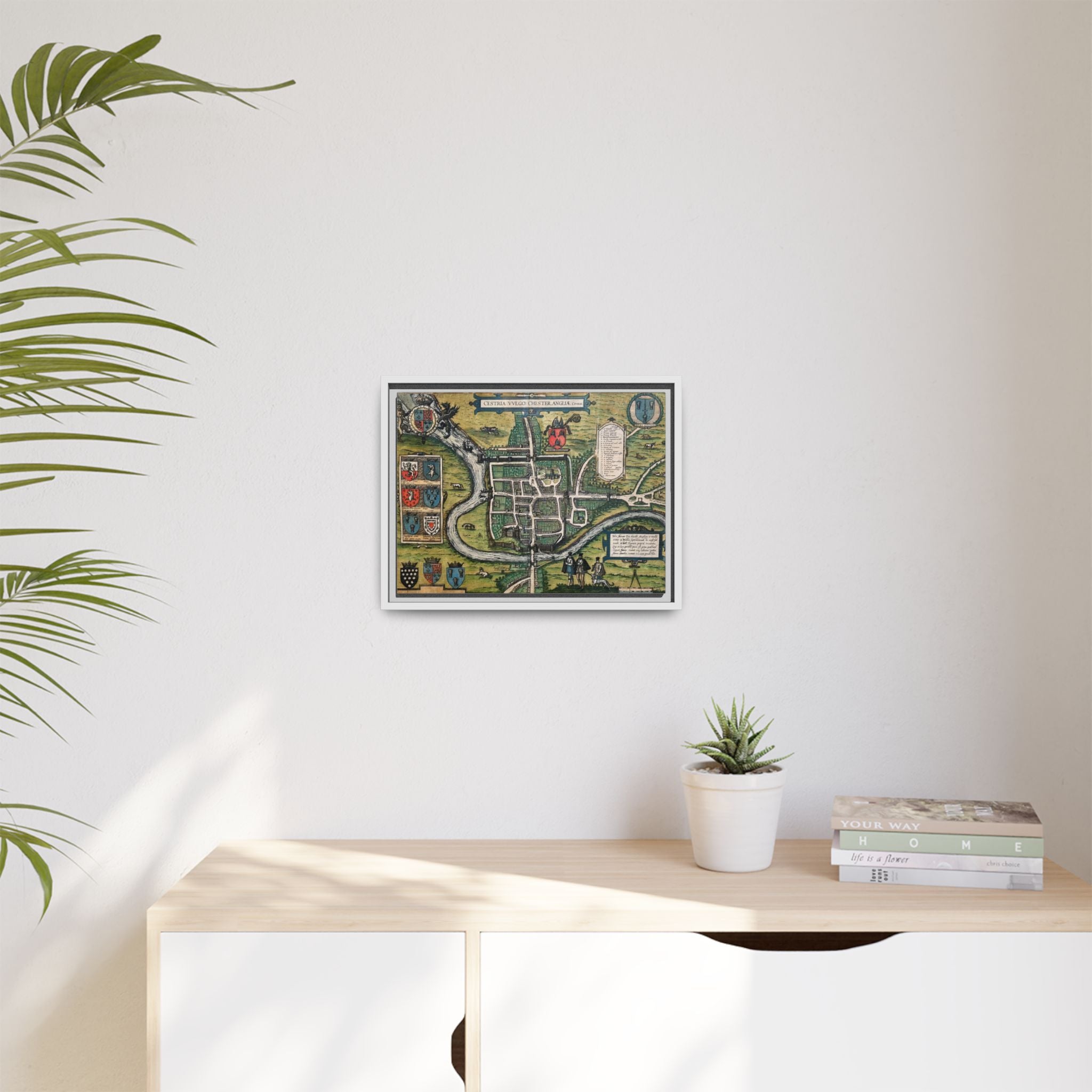 Chester, England by Braun and Hogenberg Framed Canvas Art Print