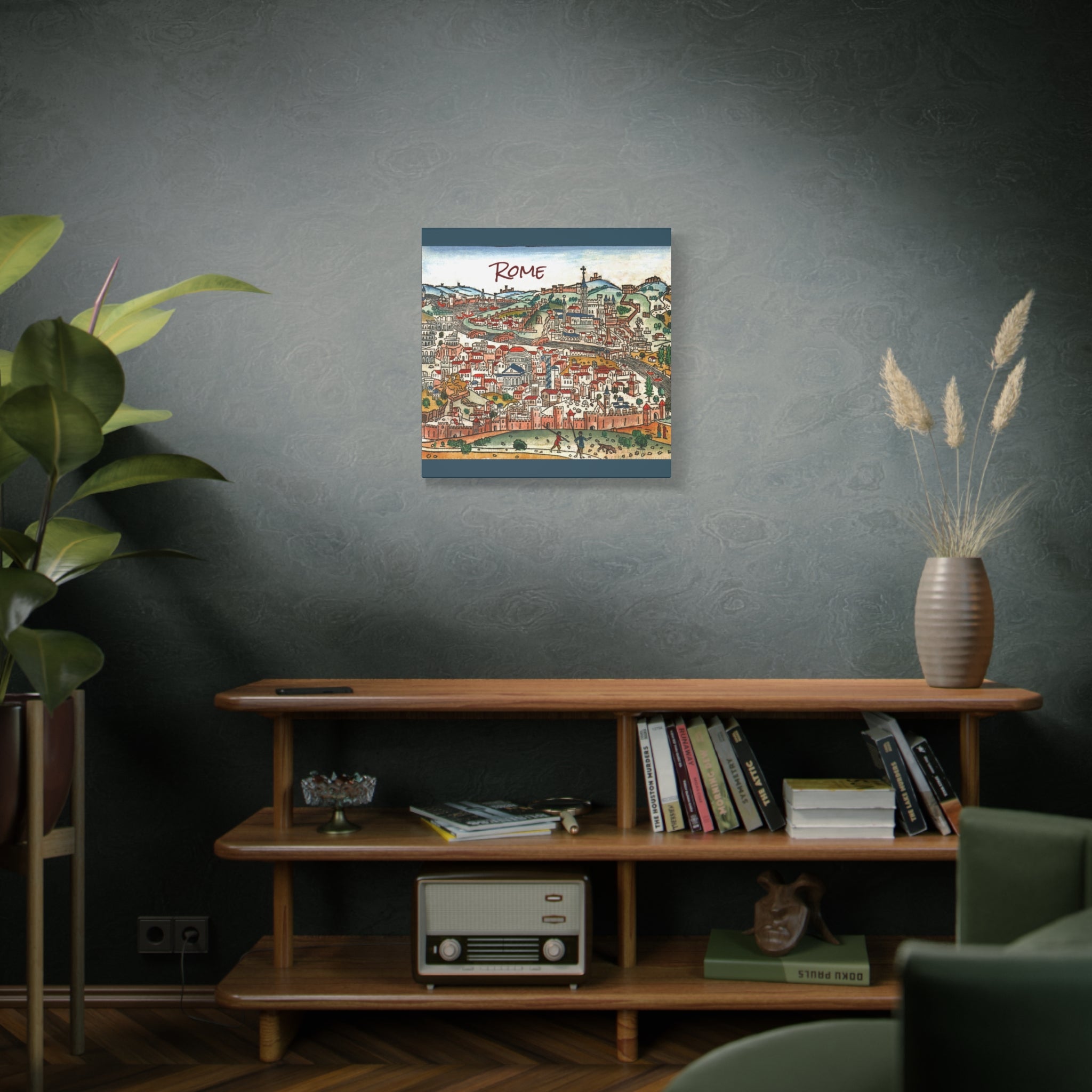 Renaissance Bird's-Eye Map of Rome Matte Canvas