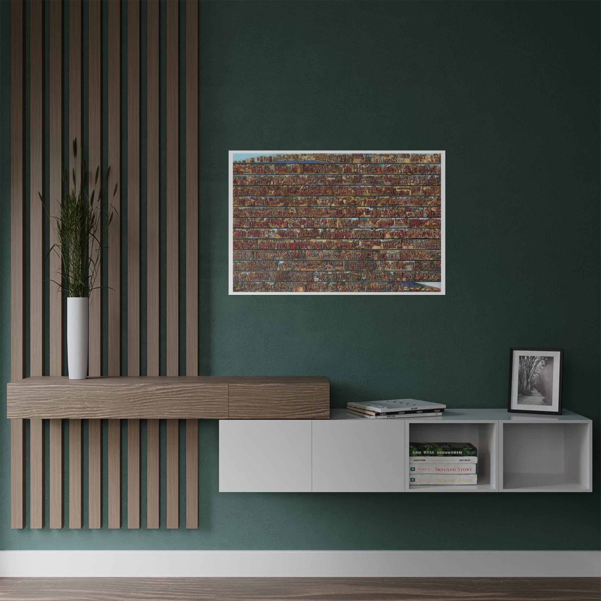 Colorized Trajan's Column Engraving Art Poster