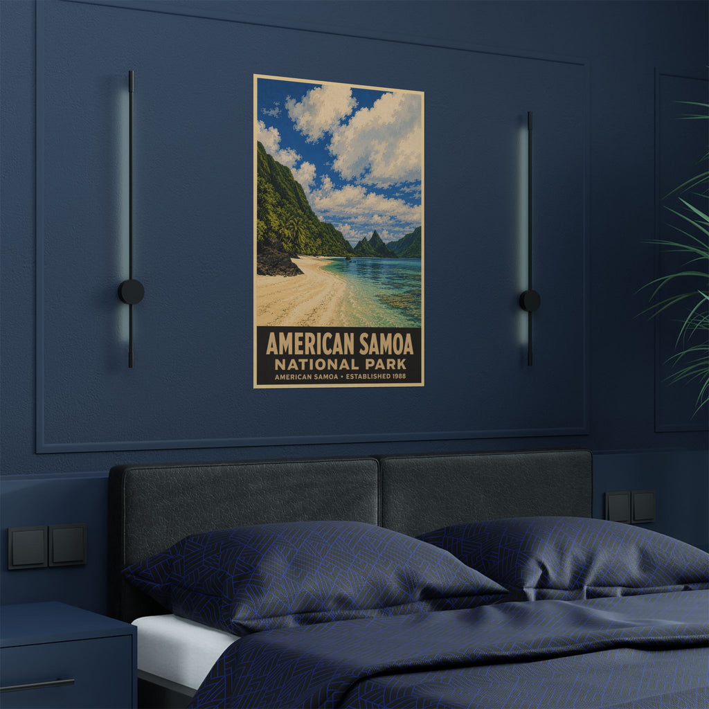 American Samoa National Park Satin Poster – Vintage Travel Beach Art (300gsm)