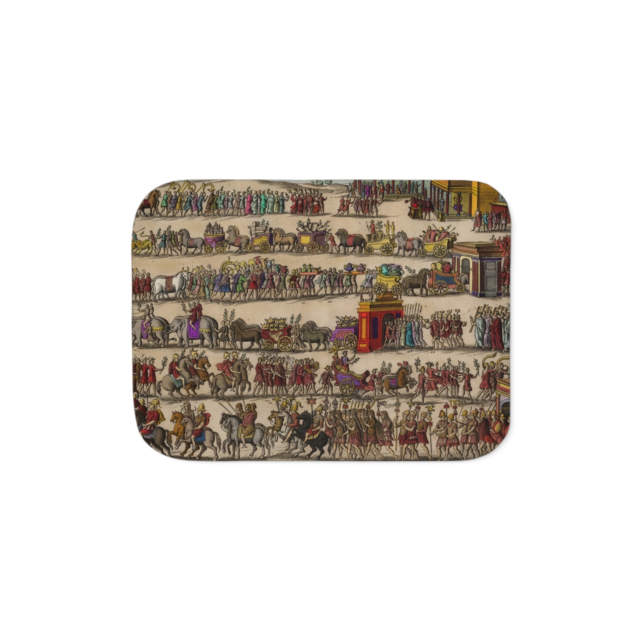 Roman Triumph Procession Hand-Colored Engraving Sherpa Blanket | Classical Art Throw