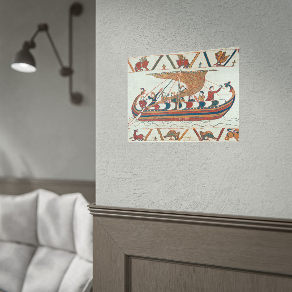 Bayeux Tapestry Norman Longship Rolled Poster | Nautical Historical Artwork