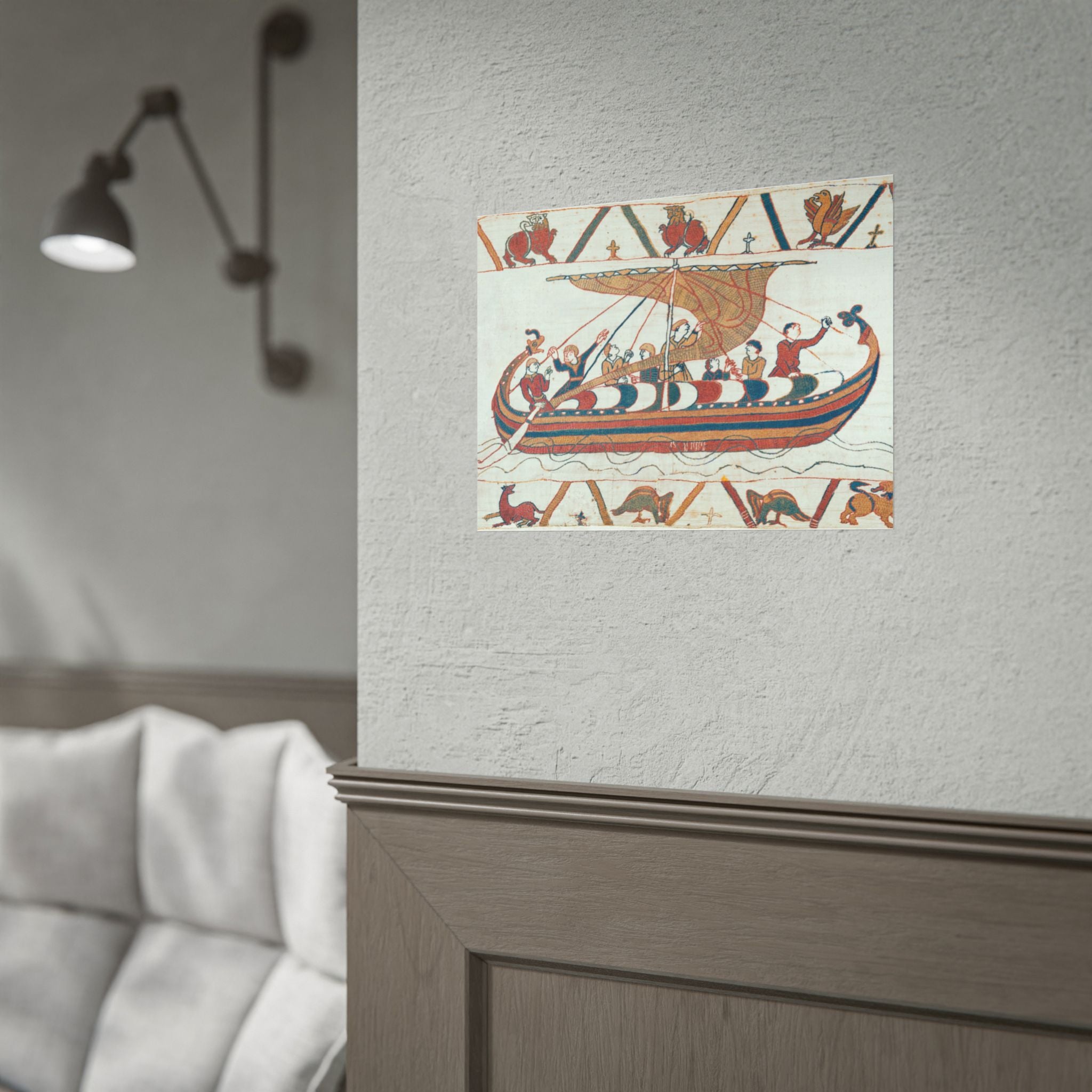 Bayeux Tapestry Norman Longship Rolled Poster | Nautical Historical Artwork
