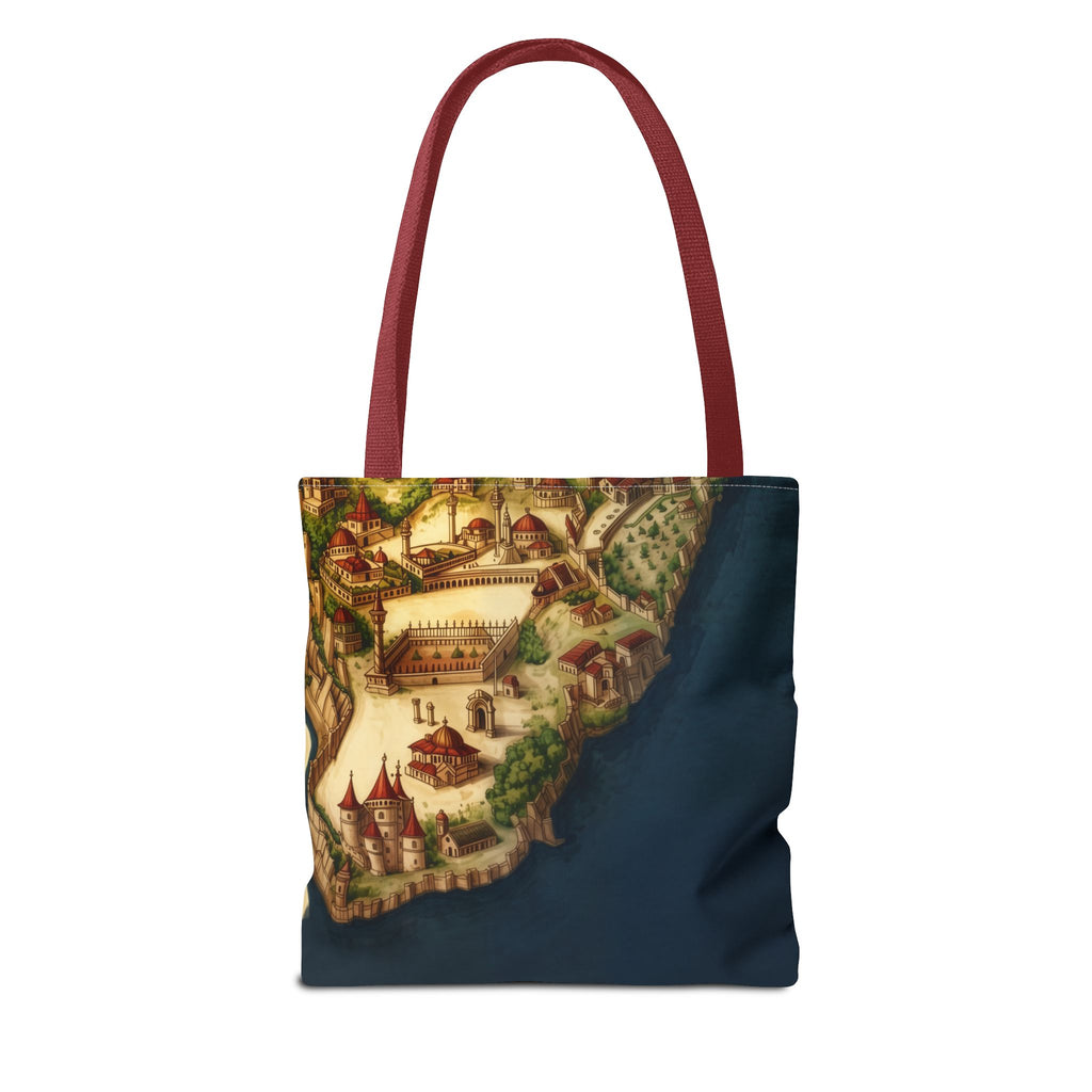Constantinople Map Tote Bag — Vintage Cityscape All-Over Print