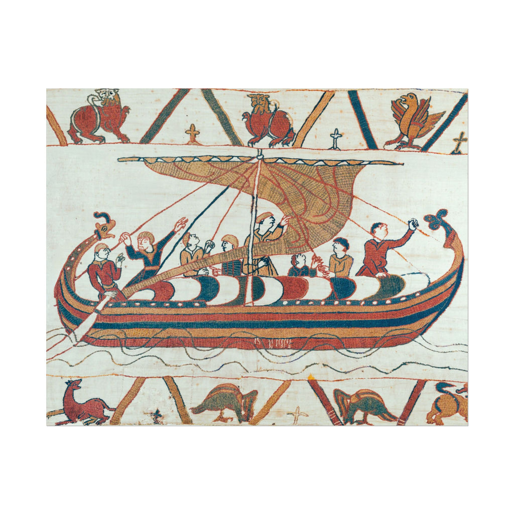 Bayeux Tapestry Norman Longship Rolled Poster | Nautical Historical Artwork