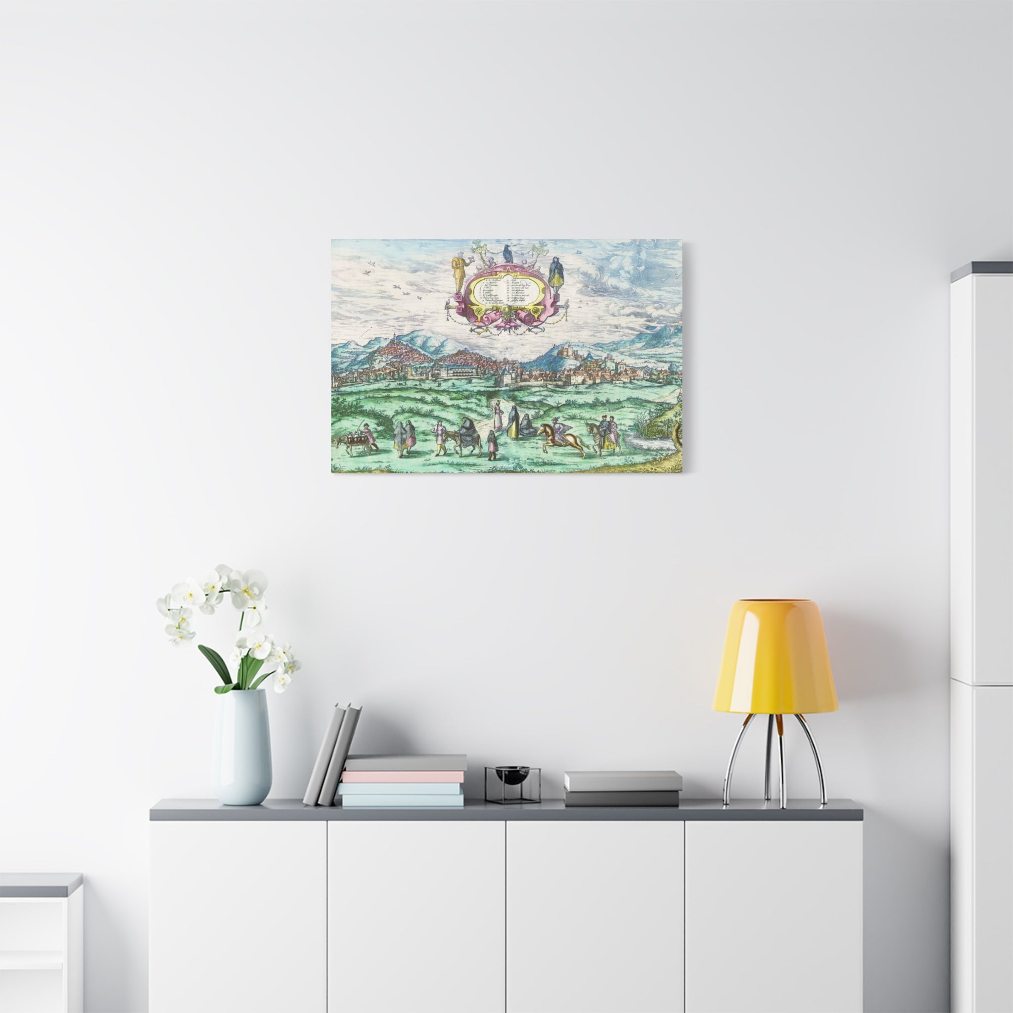 Granada Hand-Colored City View Matte Canvas