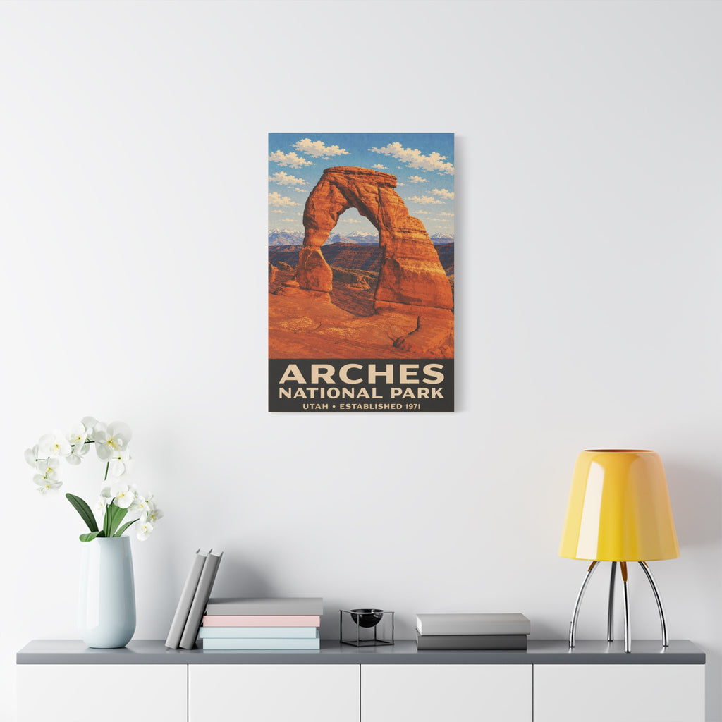 Arches National Park Vintage Poster Canvas Print — Matte Stretched Wall Art