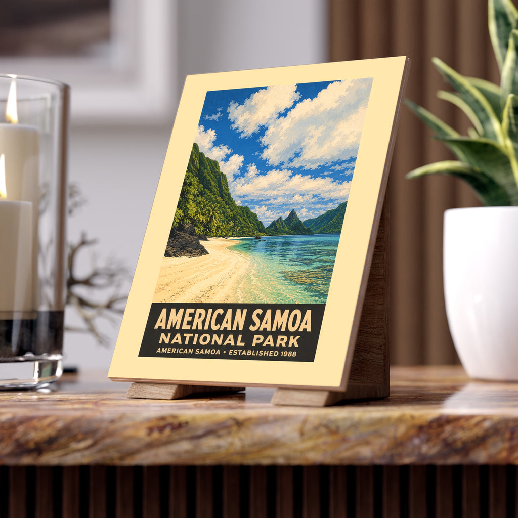American Samoa National Park Photo Tile —  Vintage Travel Poster
