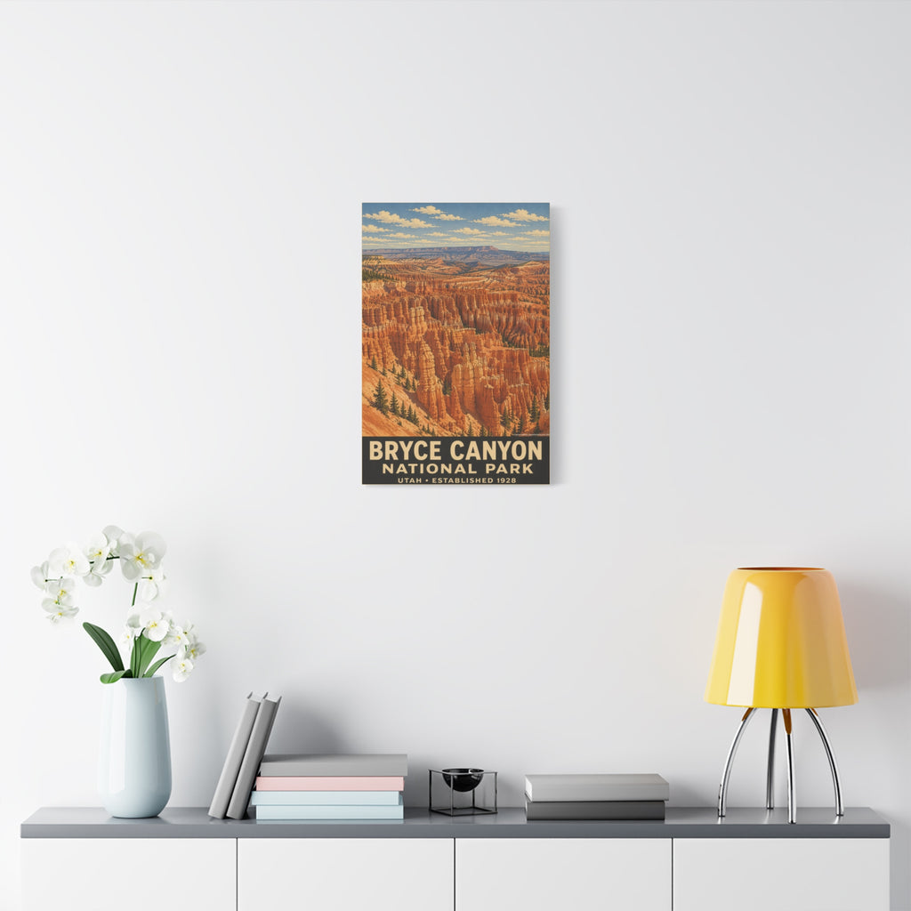 Bryce Canyon National Park Vintage Travel Poster Canvas