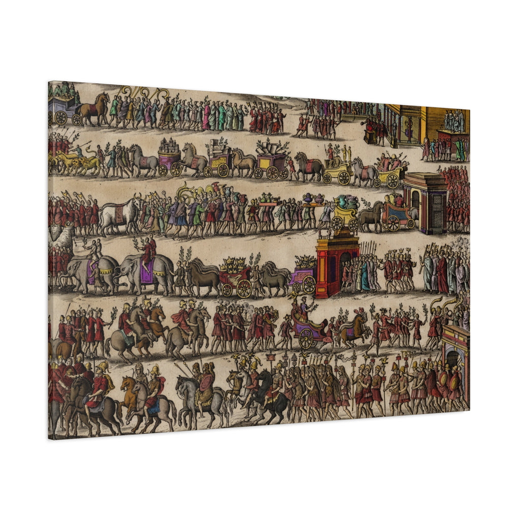 Roman Triumphal Procession Matte Stretched Canvas | Classical Antiquity Wall Art