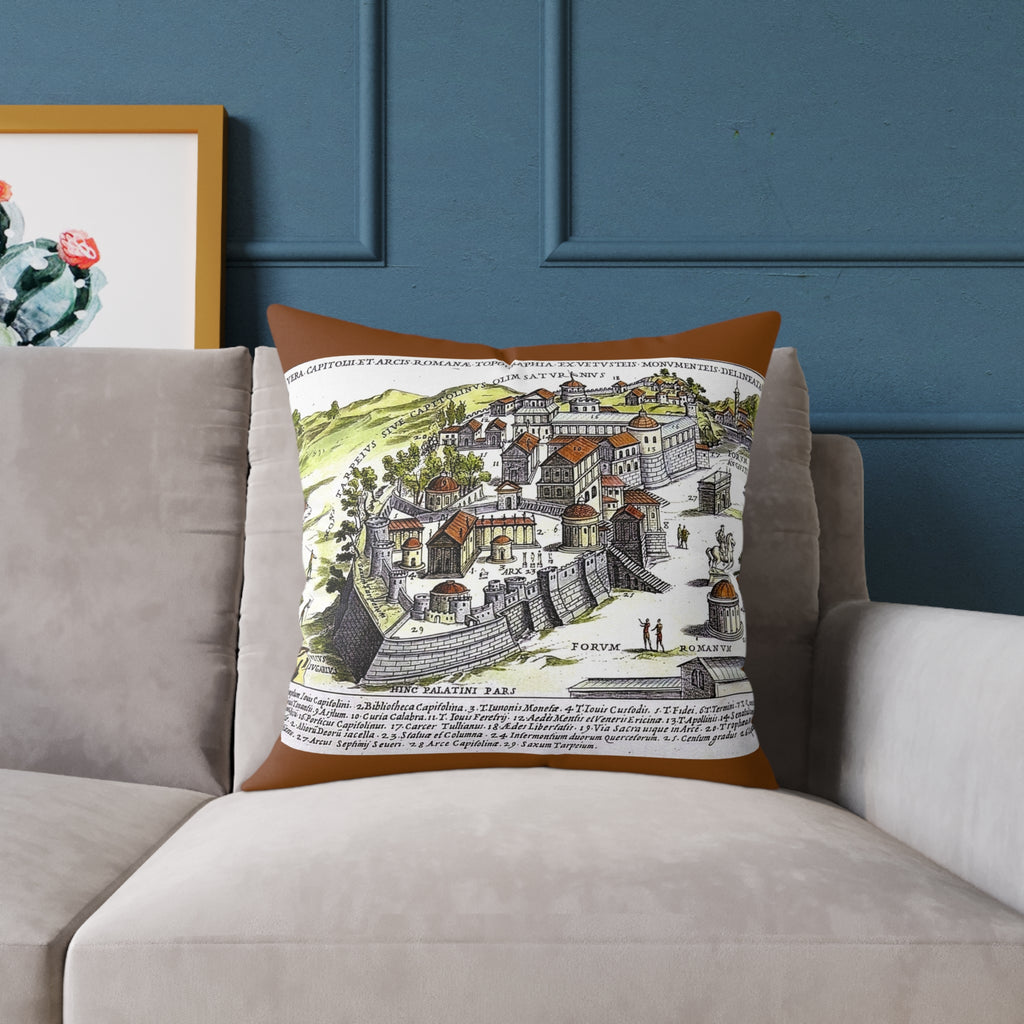 Capitoline Hill & Roman Forum, Ancient Rome Map Pillow | Ancient Rome Throw Pillow