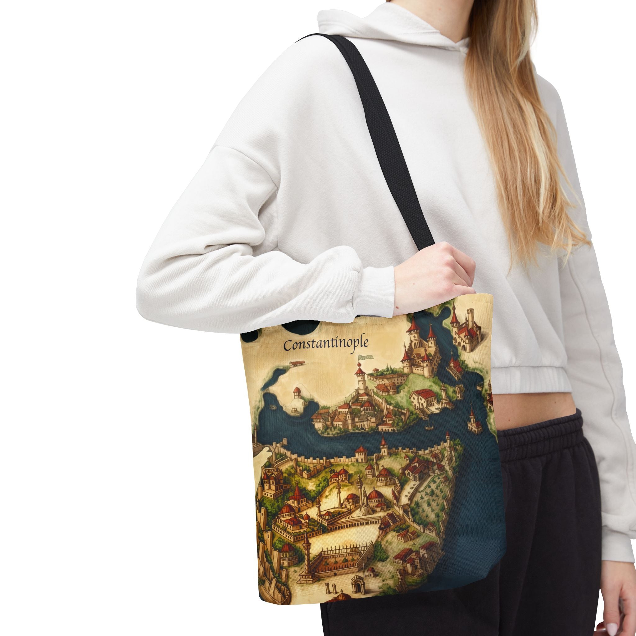 Constantinople Map Tote Bag — Vintage Cityscape All-Over Print