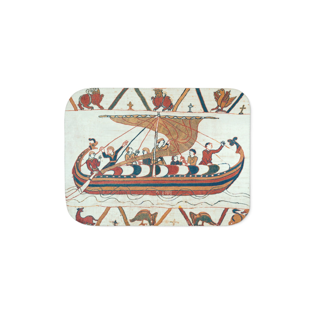 Bayeux Tapestry Norman Invasion Sherpa Blanket