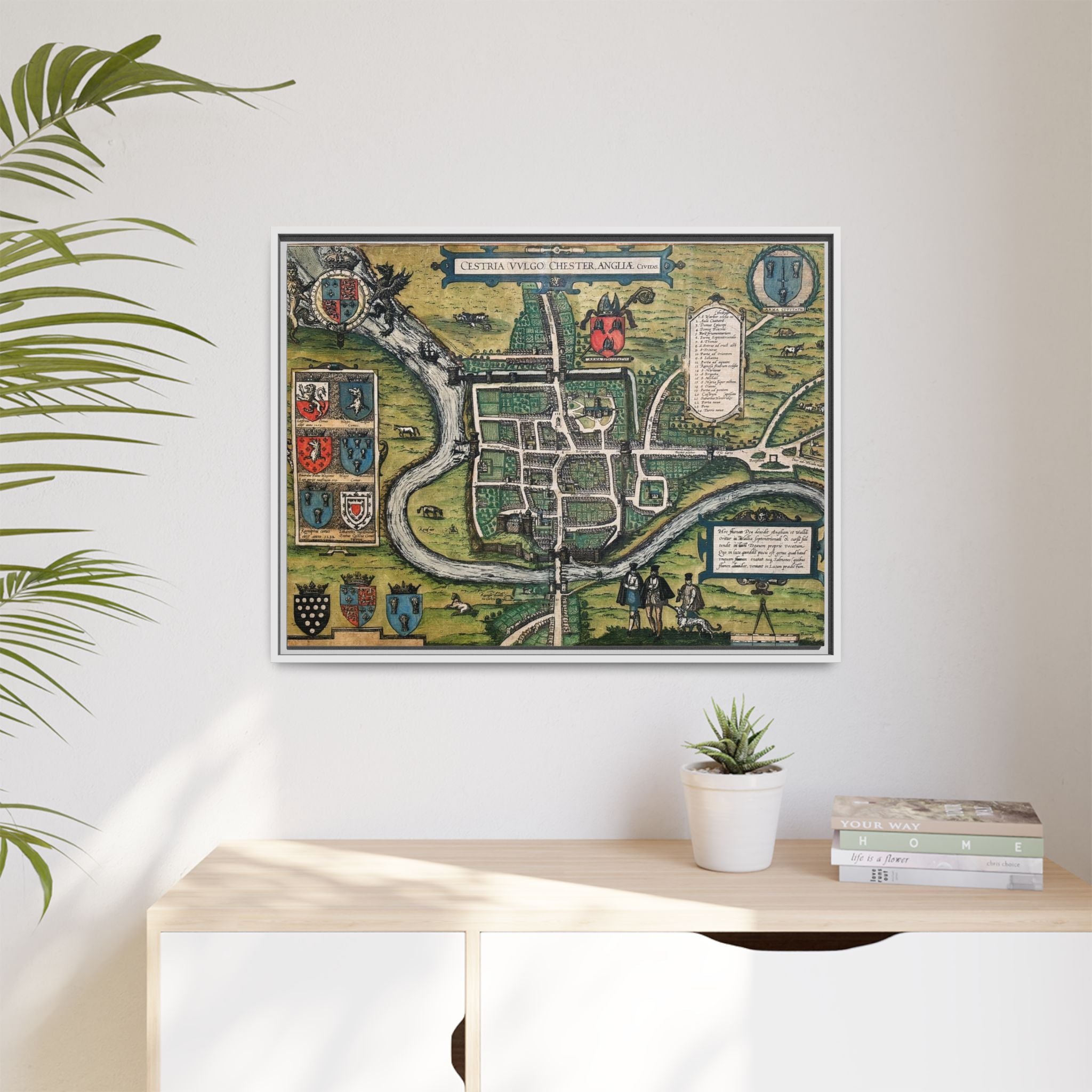 Chester, England by Braun and Hogenberg Framed Canvas Art Print