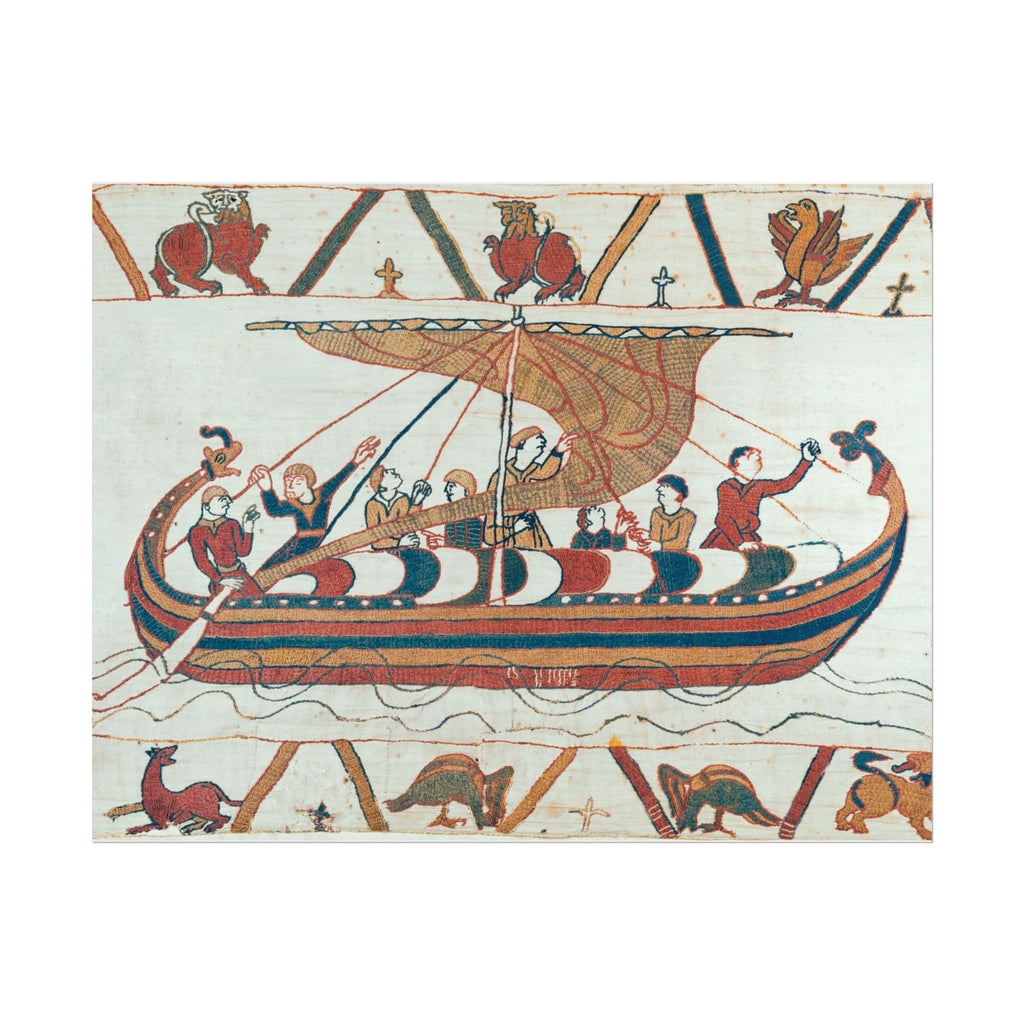 Bayeux Tapestry Norman Longship Rolled Poster | Nautical Historical Artwork