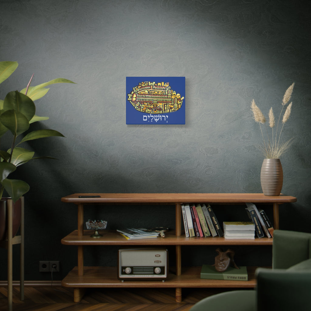 Jerusalem Madaba Map Stretched Canvas Art