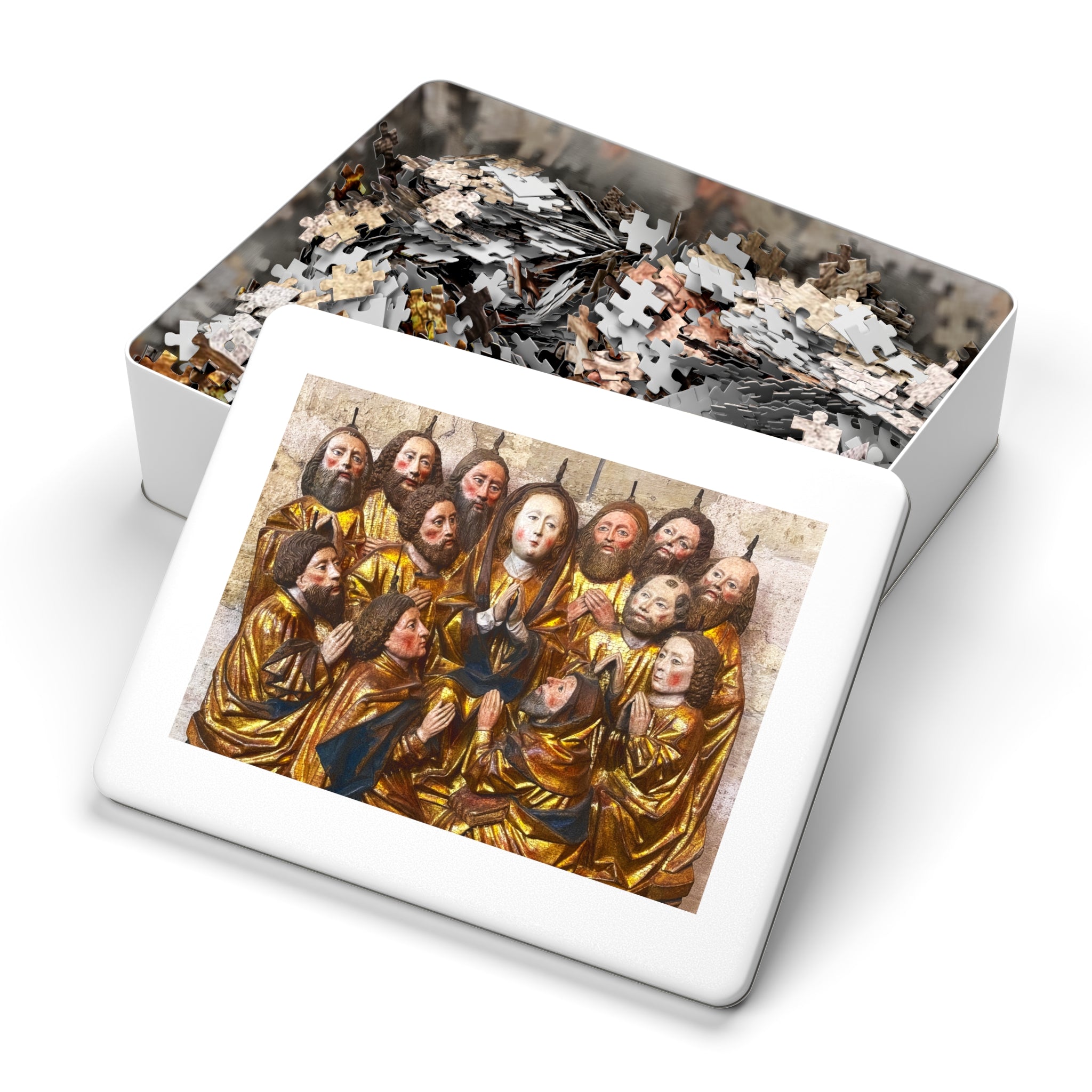 Religious Art Jigsaw Puzzle with Tin — Pentecost Saints Scene