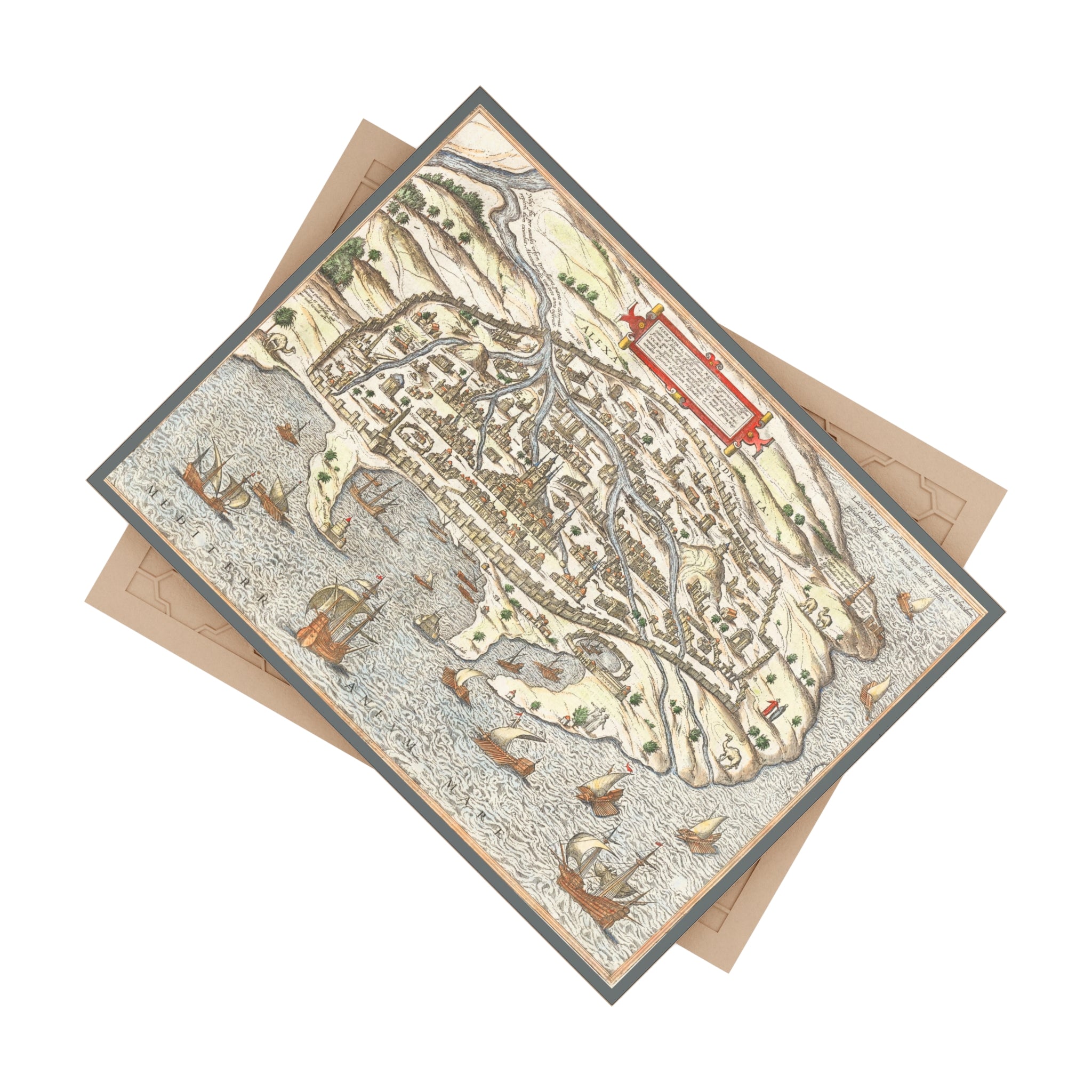 Braun and Hogenberg's Alexandria--Renaissance City View of Egypt's Great Port