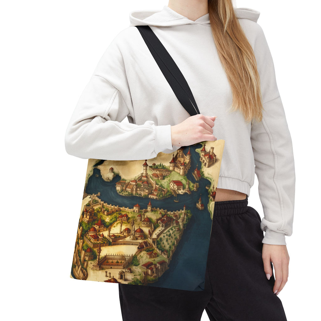Constantinople Map Tote Bag — Vintage Cityscape All-Over Print