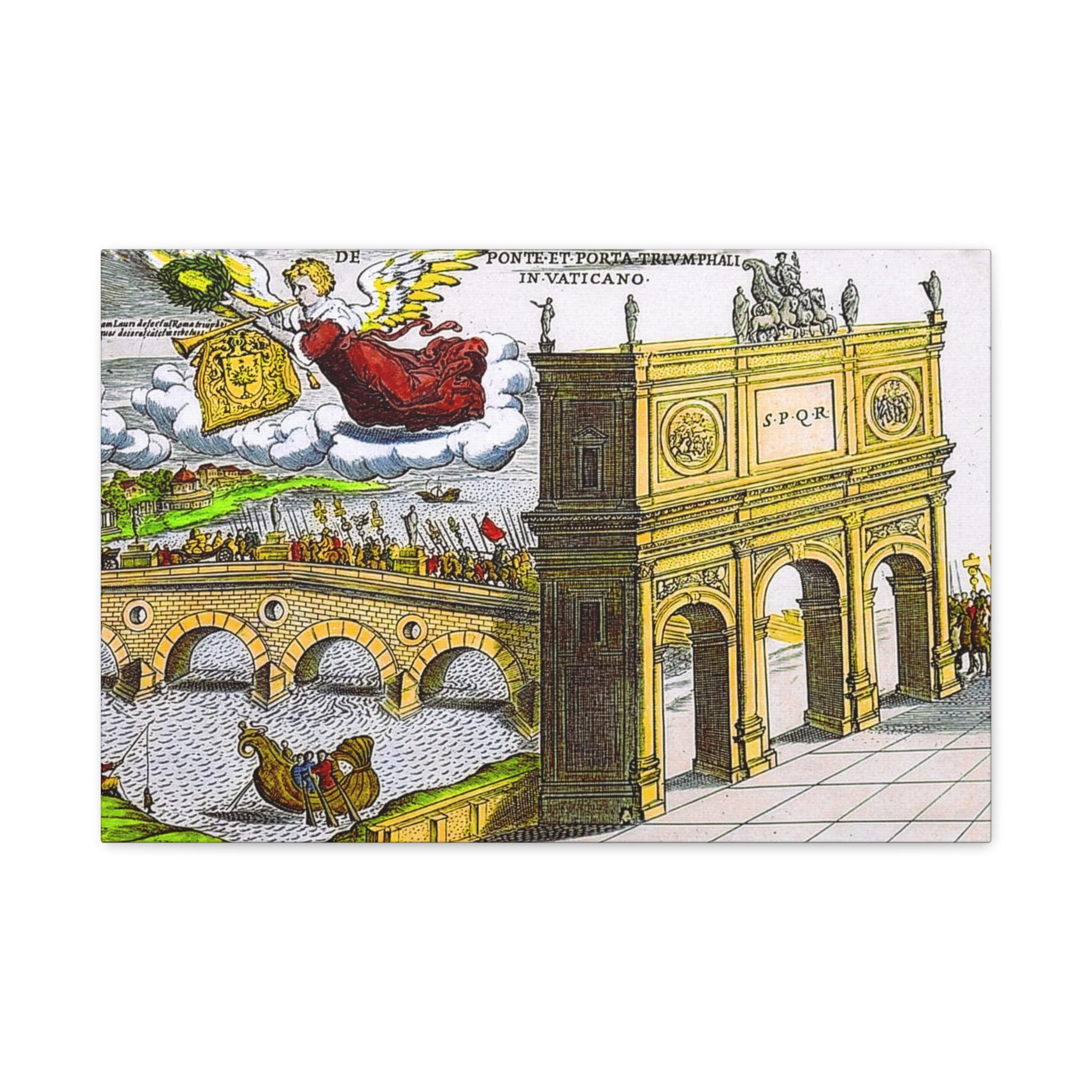 Ancient Rome Arch Illustration Matte Canvas