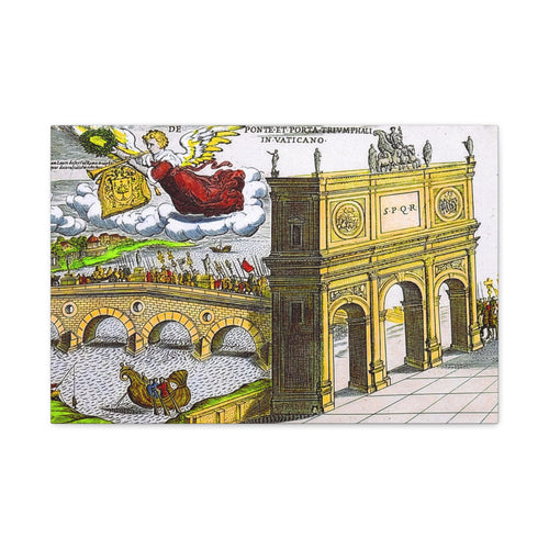 Ancient Rome Arch Illustration Matte Canvas