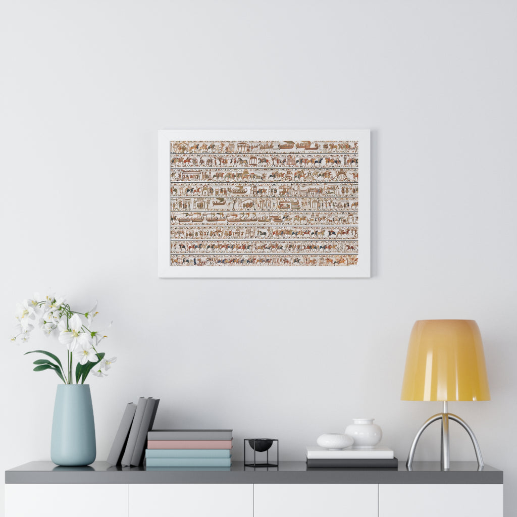 The Bayeux Tapestry (Complete Panorama) Framed Art Poster | Illustration of Norman Conquest Print