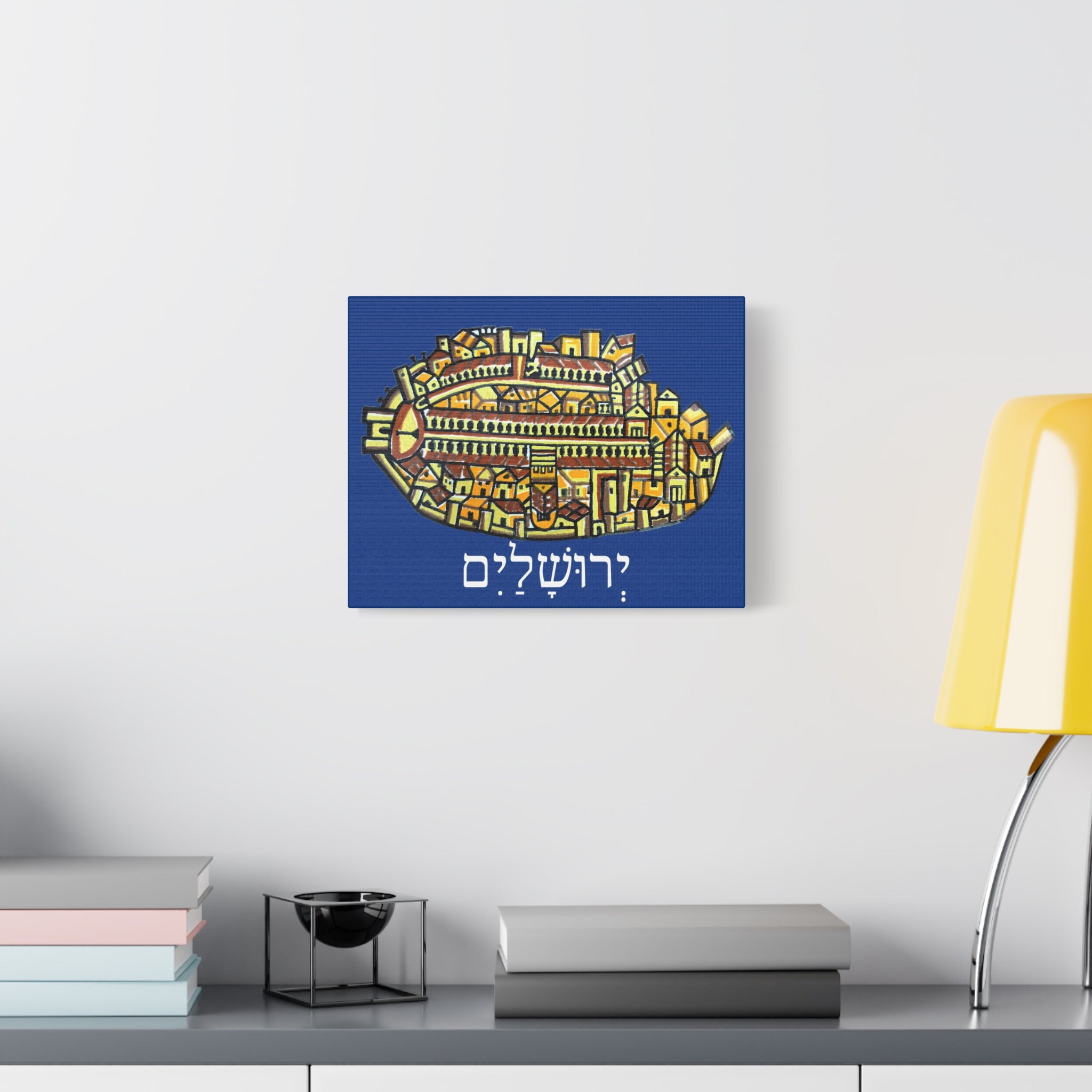Jerusalem Madaba Map Stretched Canvas Art