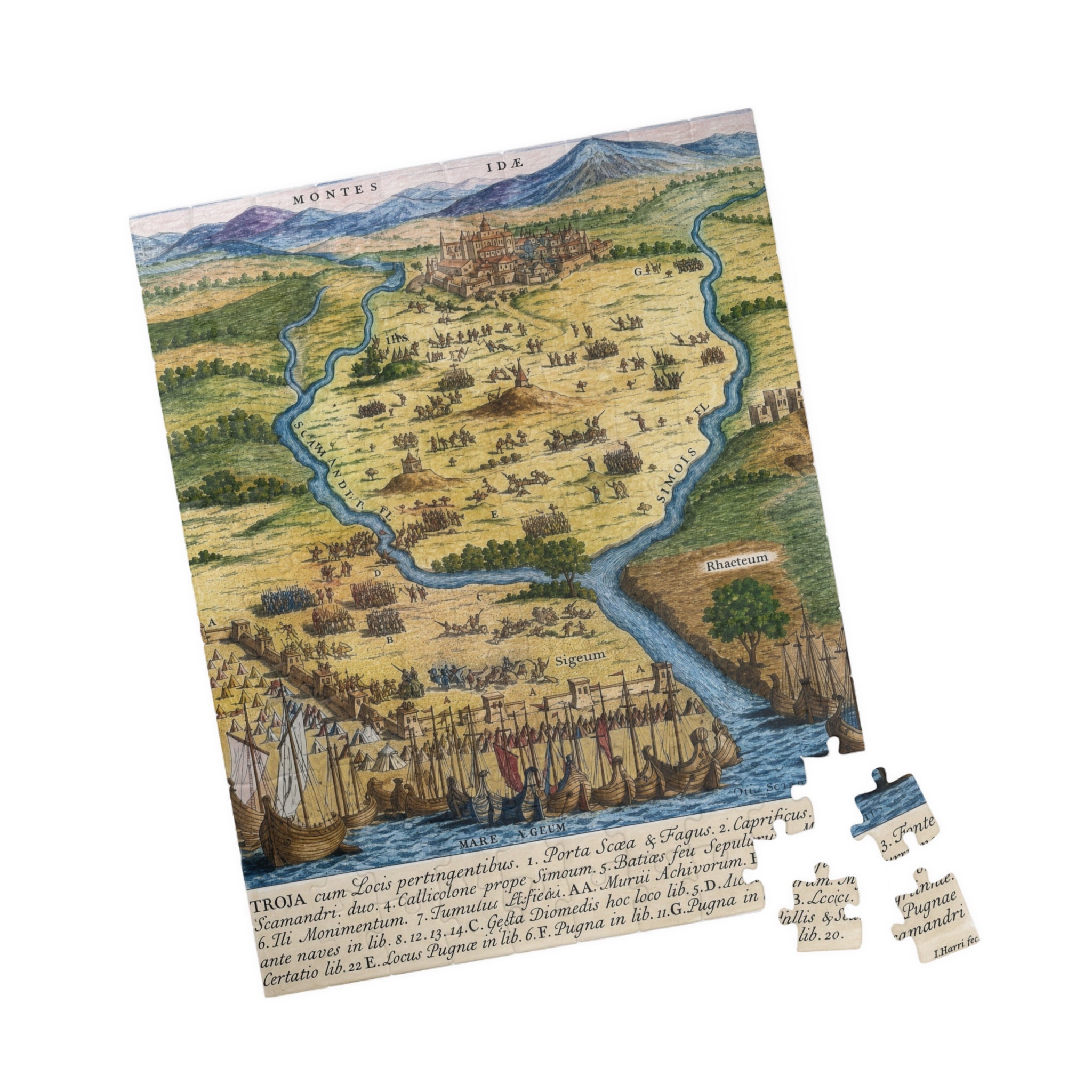 City of Troy Historic Map Jigsaw Puzzle — Vintage Cartography 110/252/520-Piece