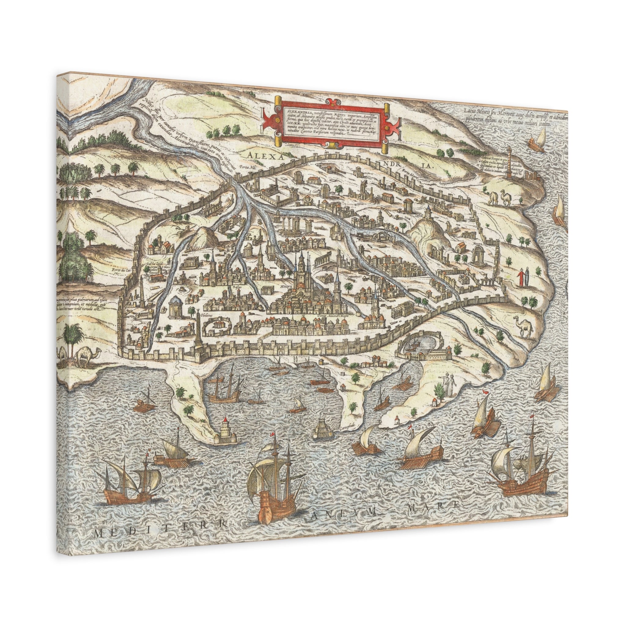 Braun and Hogenberg's Alexandria--Renaissance View of the Egyptian Great Port City