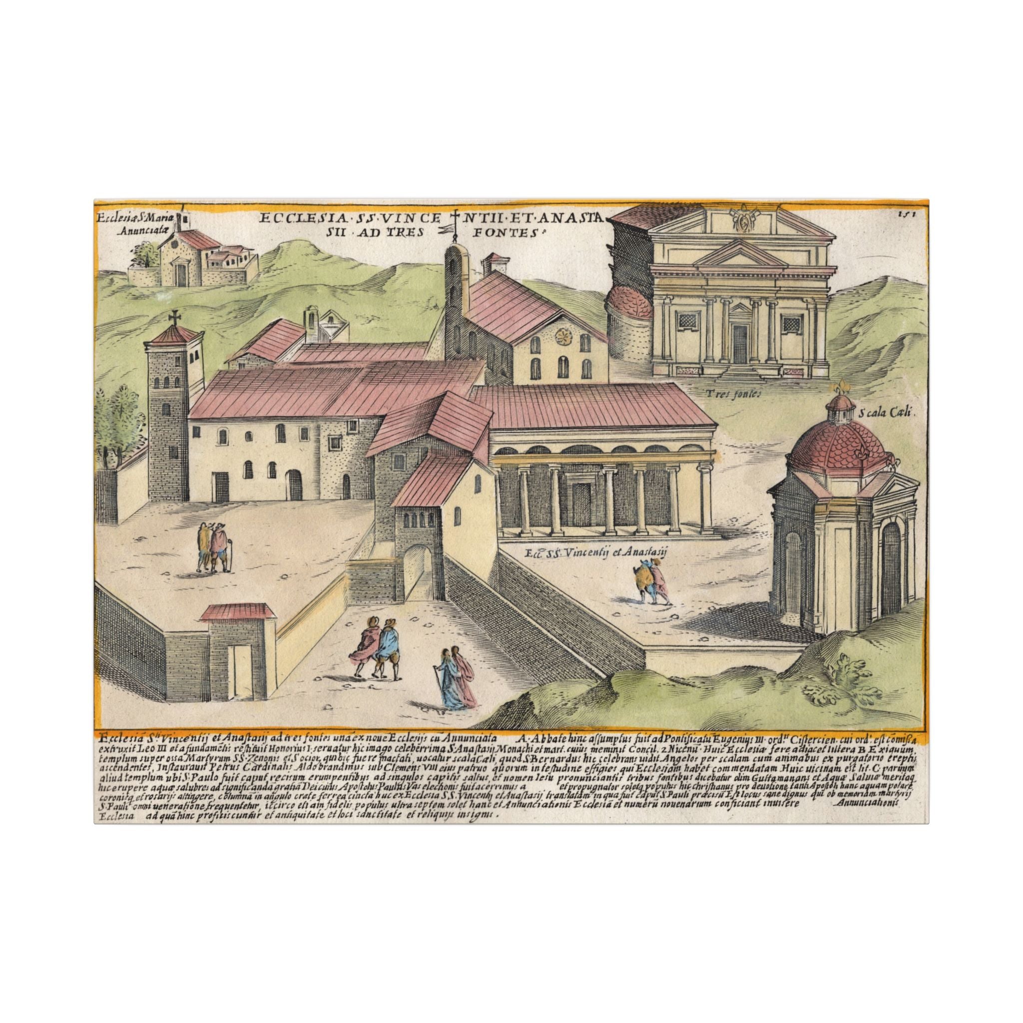 The Church of Saints Vincent and Anastasius at the Three Fountains Historic Canvas Wall Art