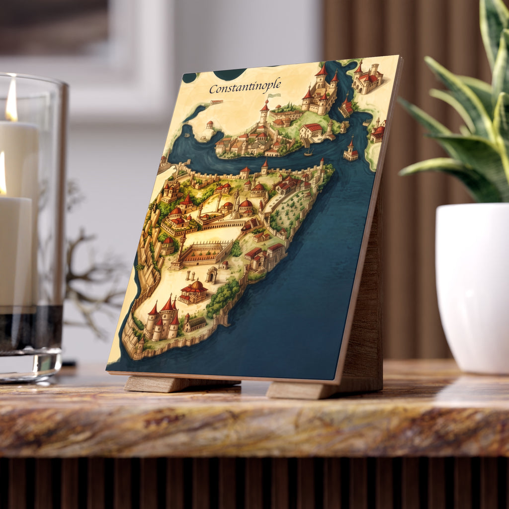 Vintage Constantinople Map Ceramic Tile