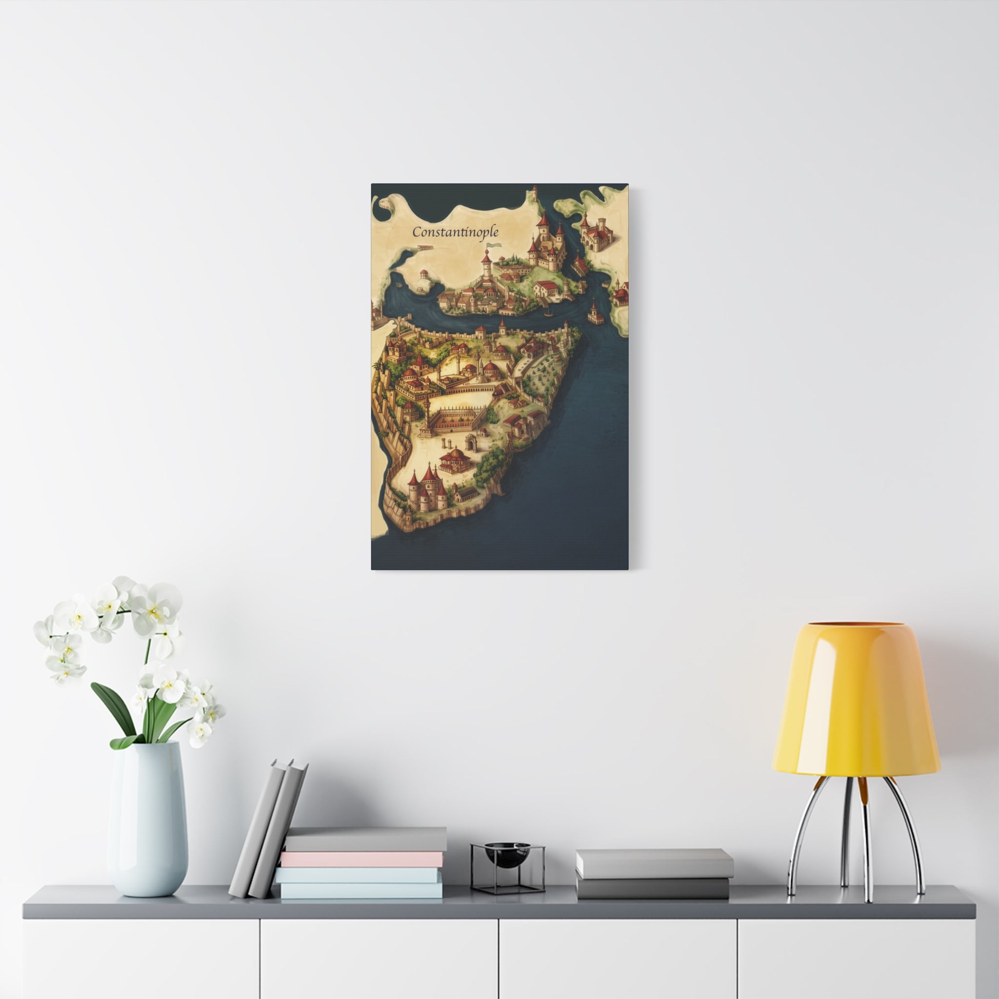 Constantinople Vintage Map Matte Canvas Print — Stretched 1.25"