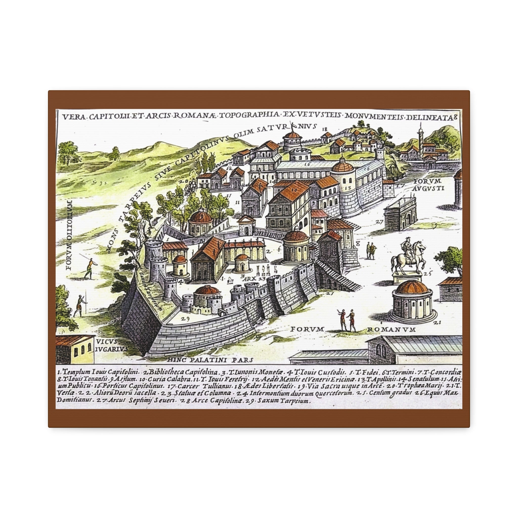 Capitoline Hill & Roman Forum, Ancient Rome Map Matte Canvas