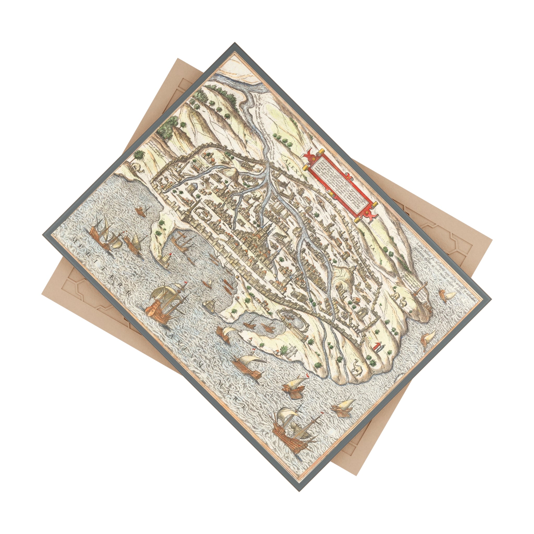 Braun and Hogenberg's Alexandria--Renaissance City View of Egypt's Great Port