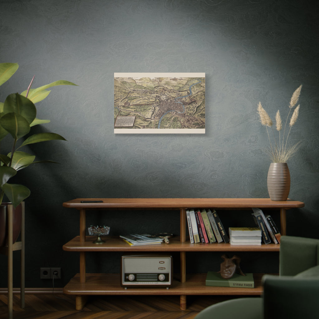 Antique City Map of Rome Matte Canvas Print — Vintage Stretched Wall Art