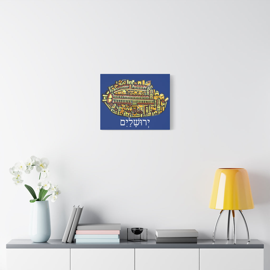 Jerusalem Madaba Map Stretched Canvas Art