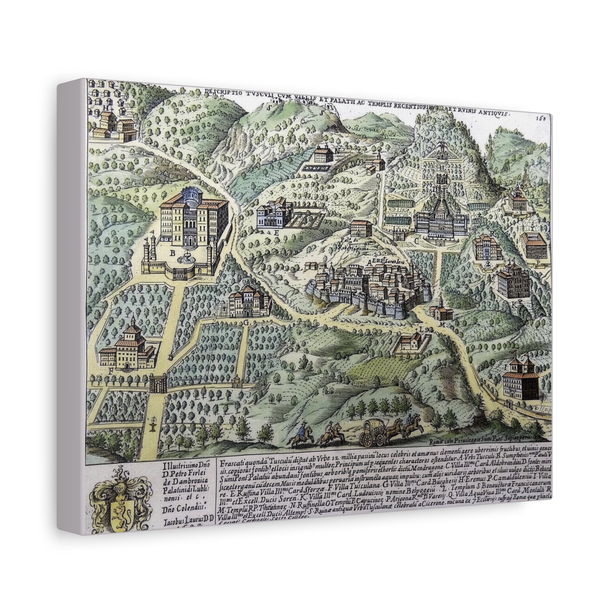 Tusculum Map Matte Canvas | Historic Italian Cartography