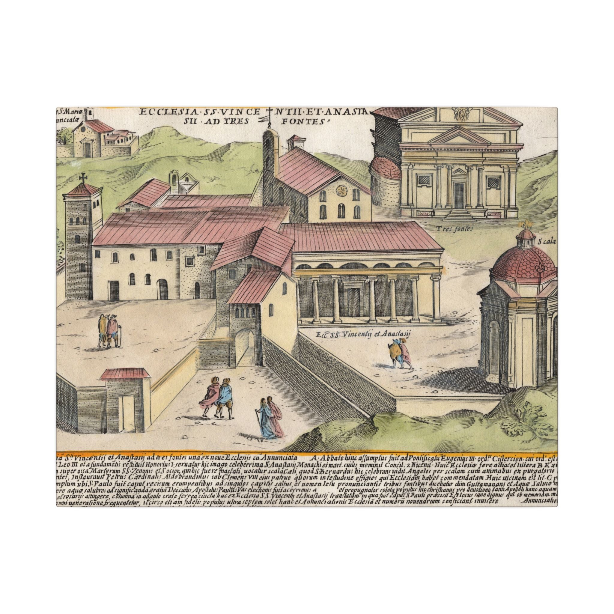 The Church of Saints Vincent and Anastasius at the Three Fountains Historic Canvas Wall Art