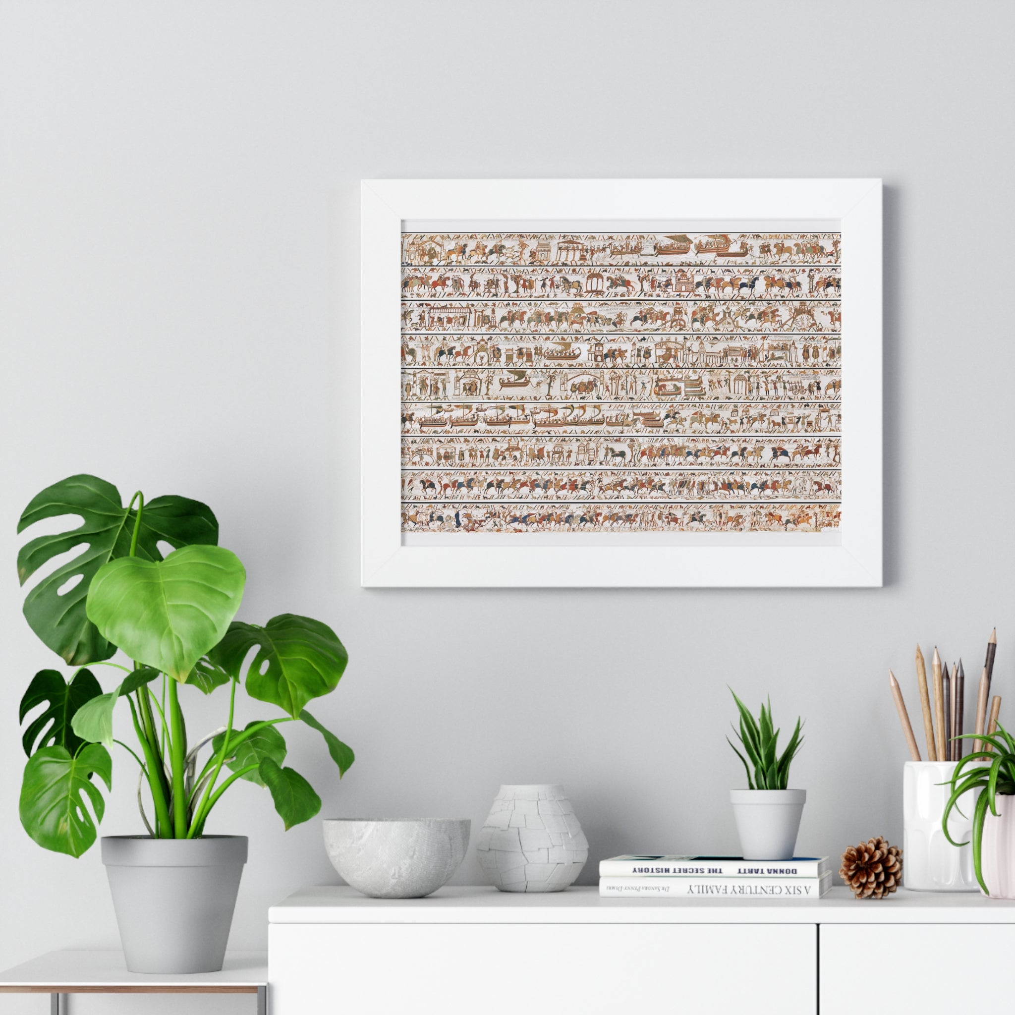 The Bayeux Tapestry (Complete Panorama) Framed Art Poster | Illustration of Norman Conquest Print