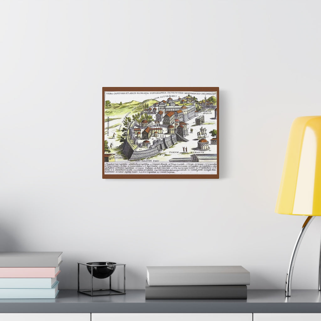 Capitoline Hill & Roman Forum, Ancient Rome Map Matte Canvas