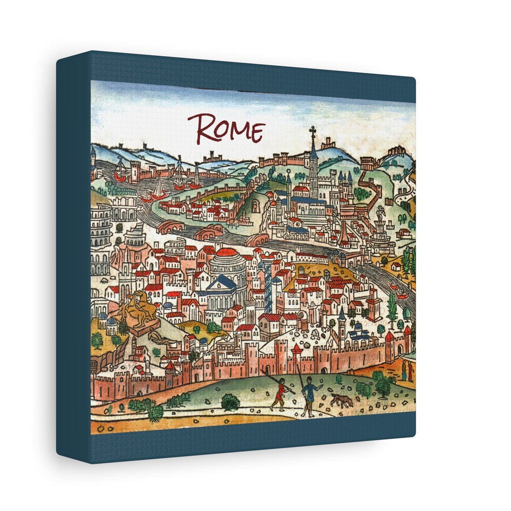 Renaissance Bird's-Eye Map of Rome Matte Canvas