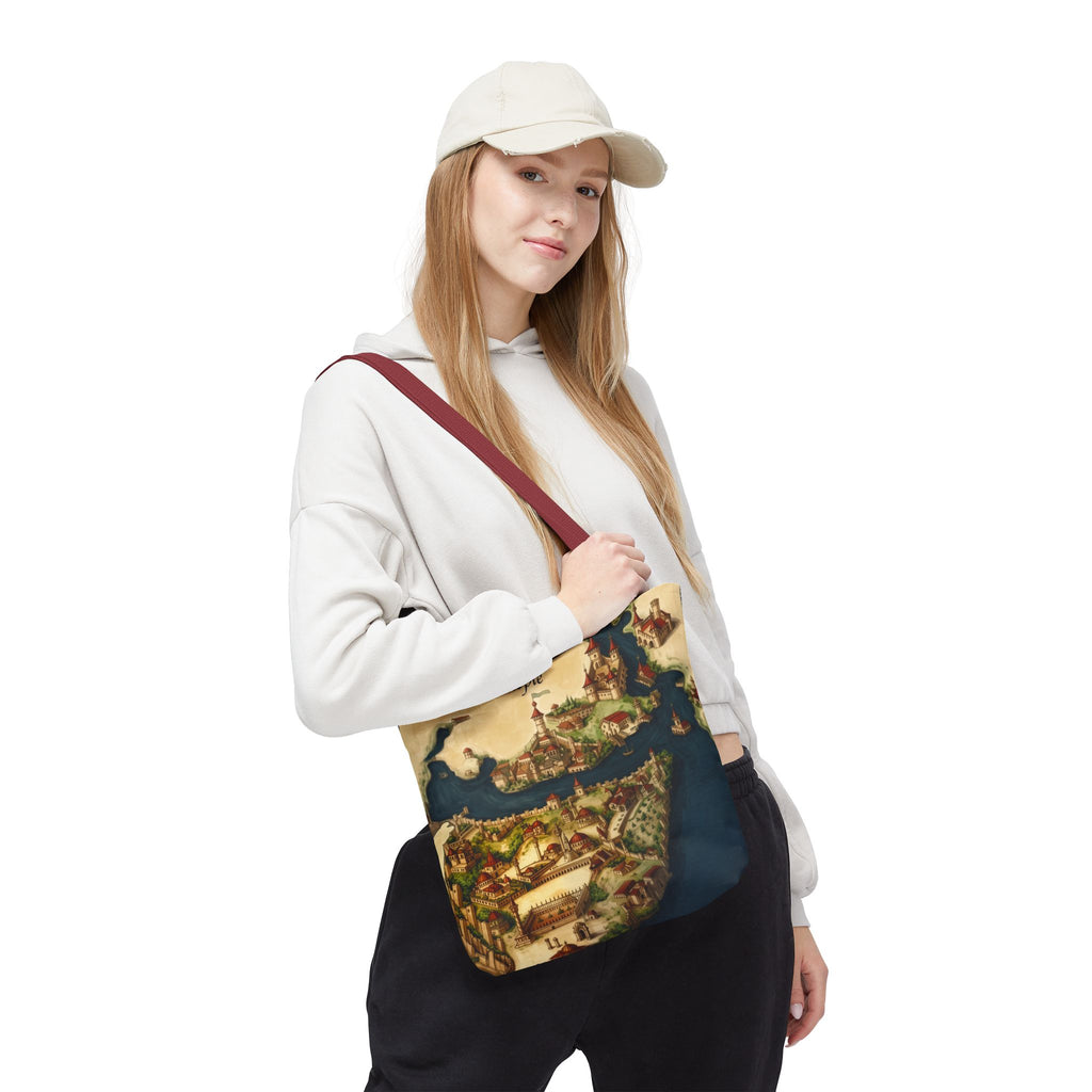 Constantinople Map Tote Bag — Vintage Cityscape All-Over Print